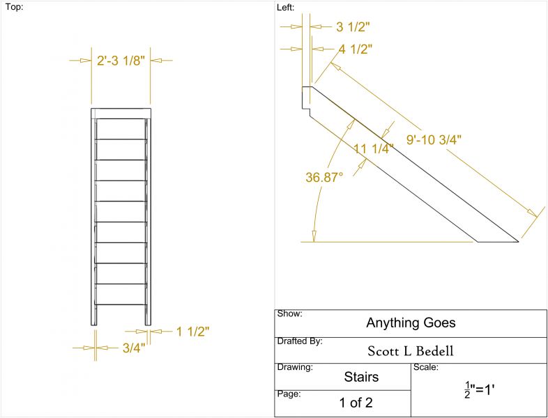 Anything Goes Stairs Drawing Page 1